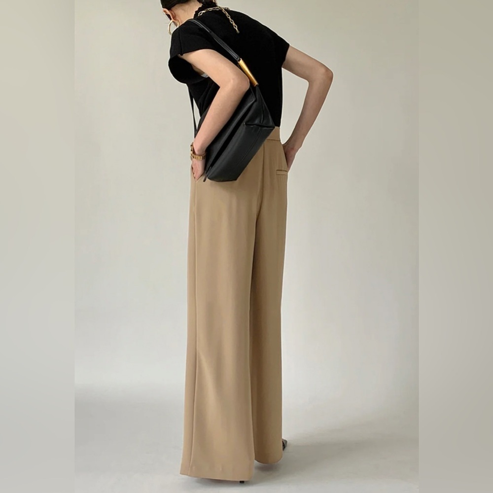 Commense Tie Waist Flowy Wide Leg Dress‎ Pants, Size S - Picture 3 of 13